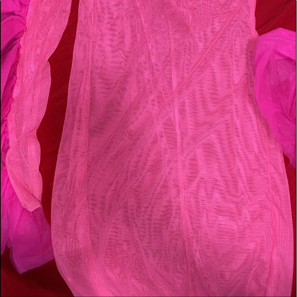 Fordam Rowe Pink/ sheer Dress with Ruffle sleeves - Picture 4 of 5